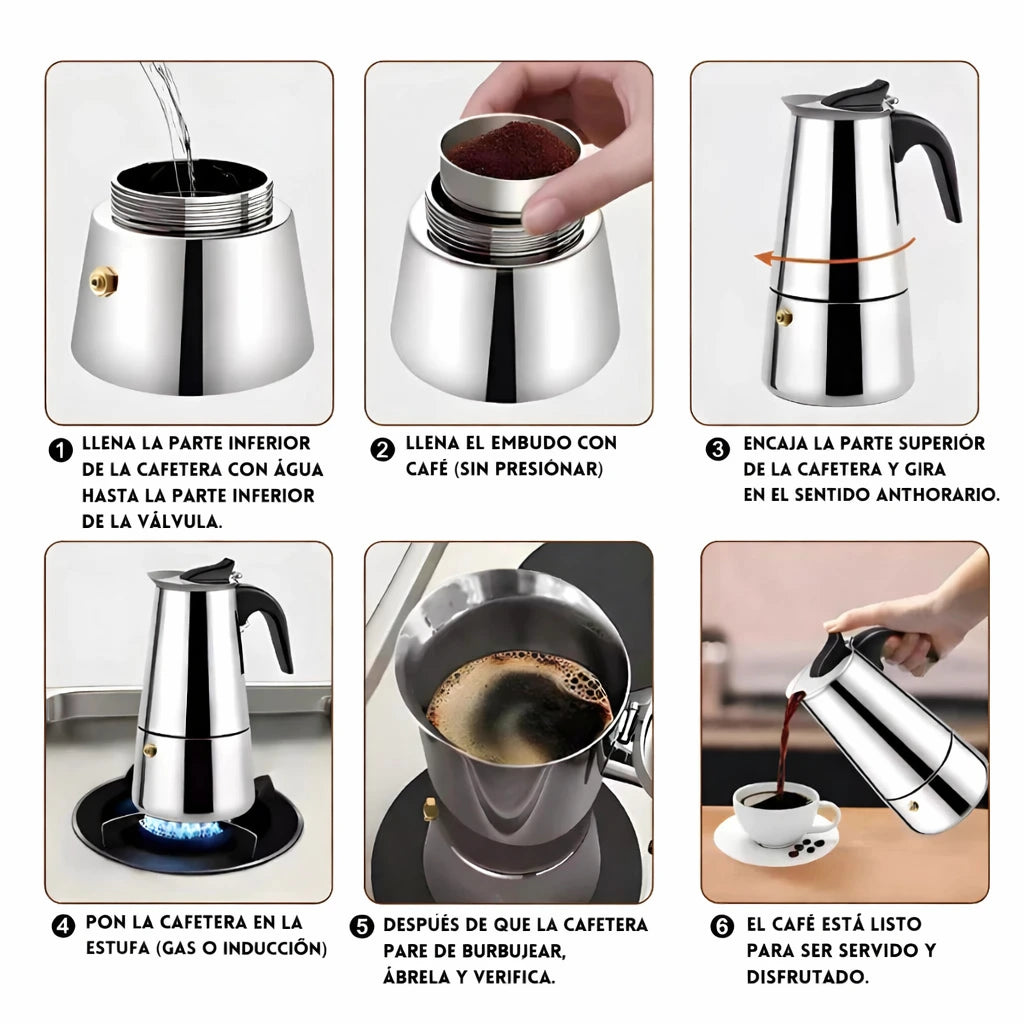 Cafetera italiana de acero inoxidable IZECOFFE MASTER