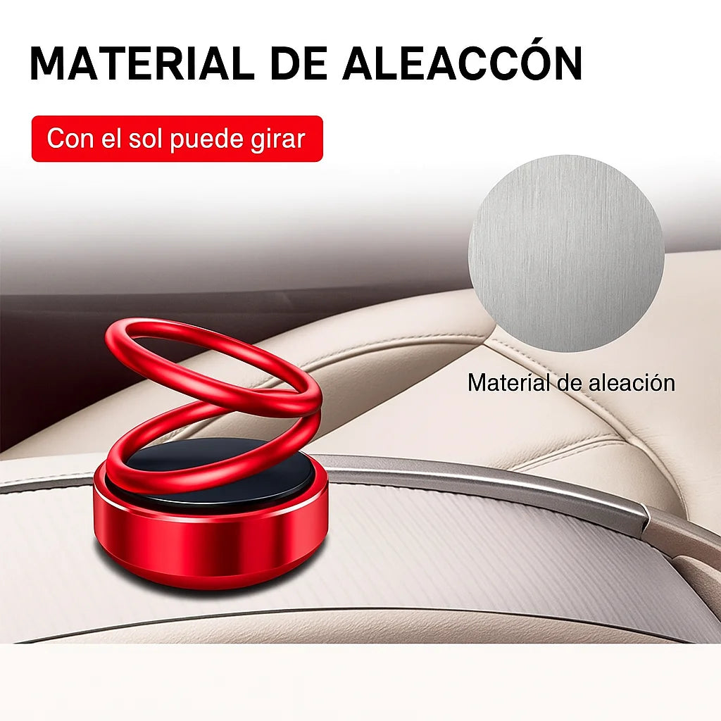Car Gadget - Adorno de Aromaterapia de Carro de Suspensión de Doble Anillo Giratorio Solar