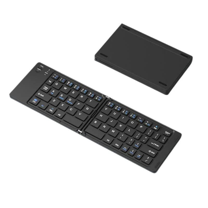 Teclado Doble Plegable | Mini Teclado Inalámbrico | Teclado Bluetooth Doble Plegable con Panel Táctil para Teléfono - Windows - Android - IOS | iPad