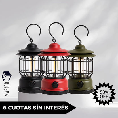 Faro de luz Led Vintage Recargable ideal para Camping y luz de emergencia