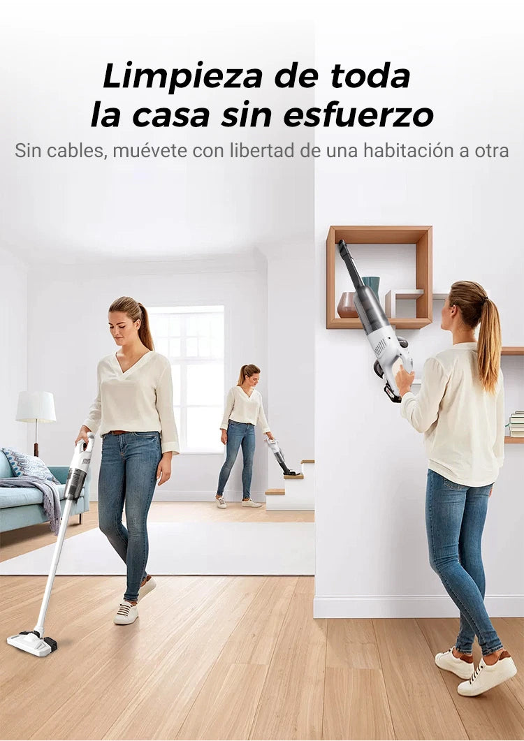 🧹Aspiradora de Mano Inalámbrica - Potente Succión 15KPA & 45 Minutos de Uso con 4 Accesorios para Coches y Hogar 🚗🏠