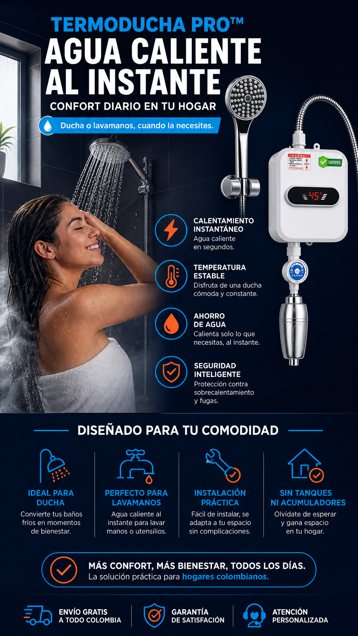 TermoDucha Pro™ - Calentador Instantáneo