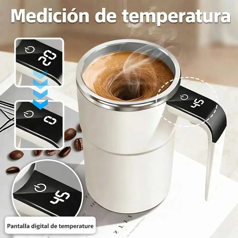 Juego de tazas de café recargables con agitador magnético automático