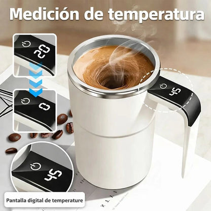 Juego de tazas de café recargables con agitador magnético automático