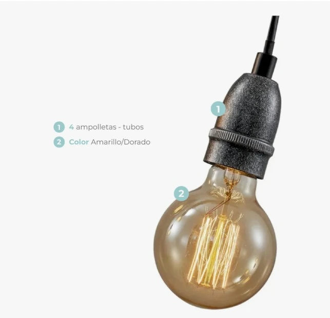 Lámpara Zafiro 4 Luces