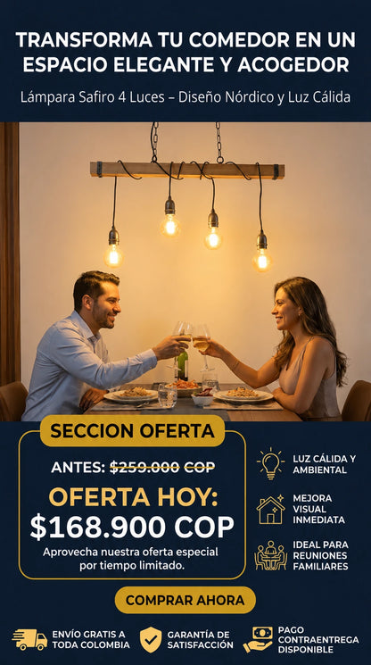 Lámpara Zafiro 4 Luces