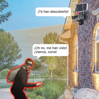 Cámara de Seguridad Solar Triple Lente