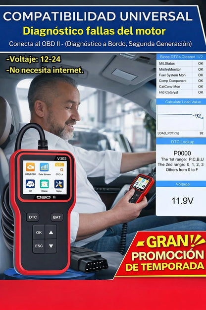 ESCÁNER AUTOMOTRIZ-V302 - ¡DEJA DE REGALAR TU DINERO EN EL TALLER MECÁNICO!