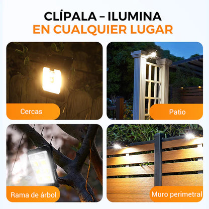 Luz solar con clip para exteriores y sensor de movimiento OFERTA EXCLUSIVA