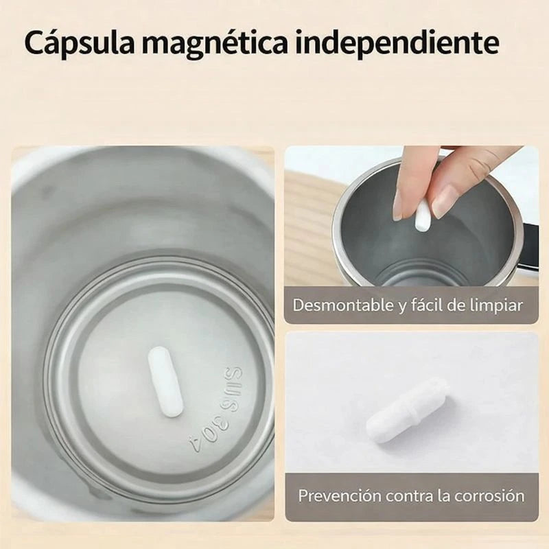 Juego de tazas de café recargables con agitador magnético automático