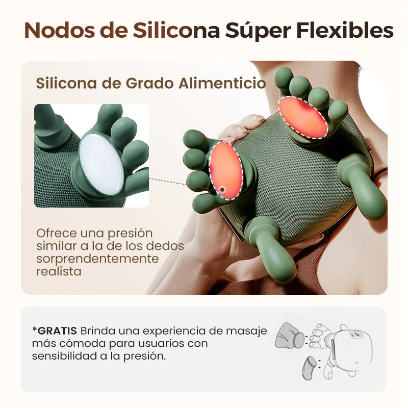 Masajeador de Amasamiento Cervical con Calor y 3 Velocidades – Diseñado para aliviar nudos, rigidez y sobrecarga del estrés diario