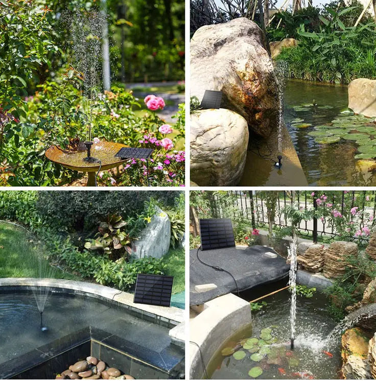 Nueva fuente de agua solar, innovadora y ecológica, para jardines y estanques 2X1