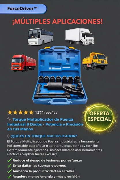 🔧Torque Multiplicador de Fuerza Industrial 8 Dados Potencia y Precisión en tus Manos
