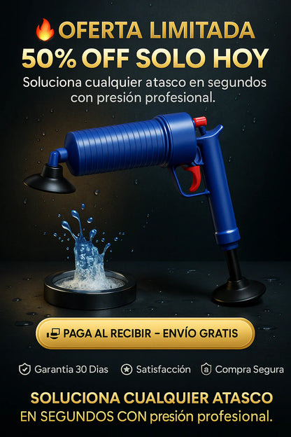 💦 Pistola Destapa Cañerías Profesional