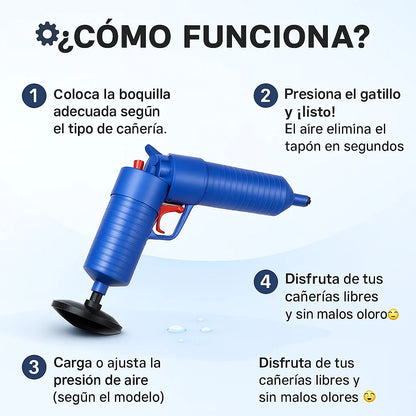 💦 Pistola Destapa Cañerías Profesional