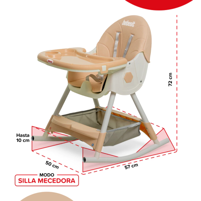 Silla de Comer 4 en 1 Mecedora para Niños
