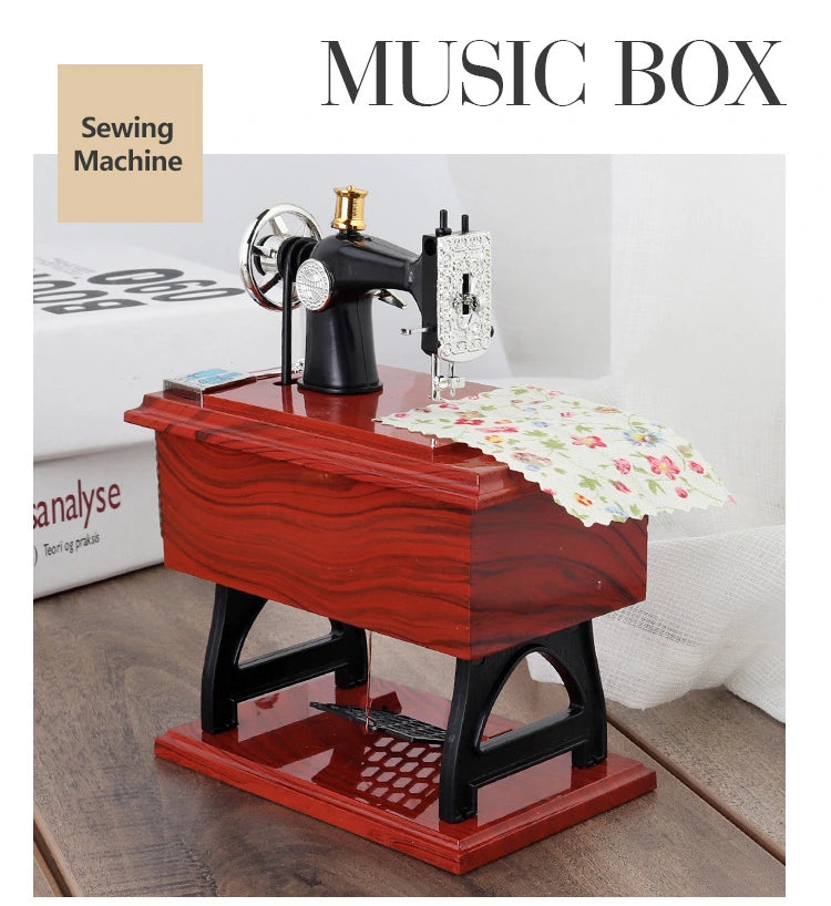 Nueva caja de música de máquina de coser retro, puede reproducir 20 tipos de música