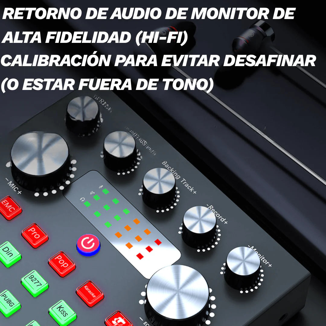 KIT MEZCLADORA PROFESIONAL + MICRÓFONO CONDESADOR