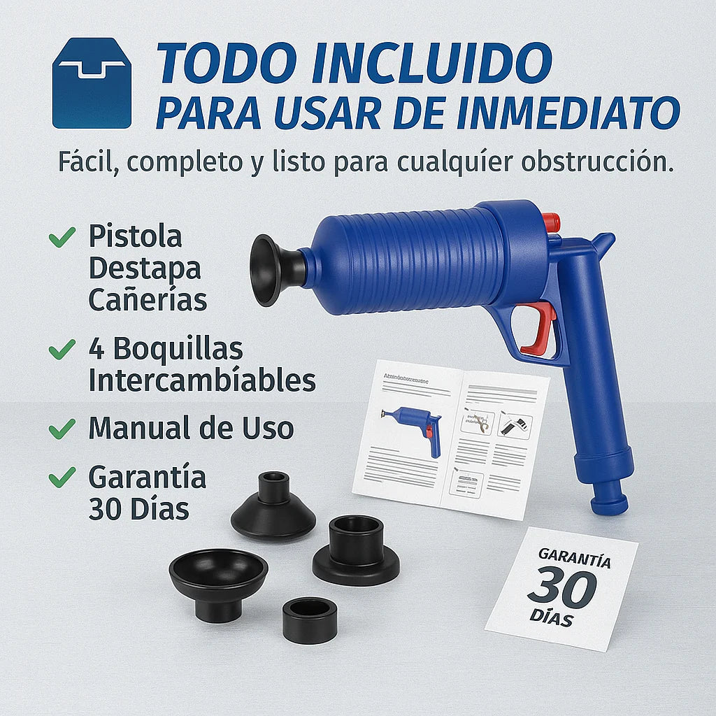 💦 Pistola Destapa Cañerías Profesional