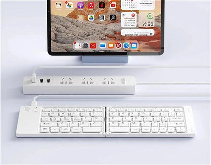 Teclado Doble Plegable | Mini Teclado Inalámbrico | Teclado Bluetooth Doble Plegable con Panel Táctil para Teléfono - Windows - Android - IOS | iPad