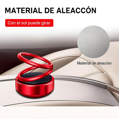 Car Gadget - Adorno de Aromaterapia de Carro de Suspensión de Doble Anillo Giratorio Solar