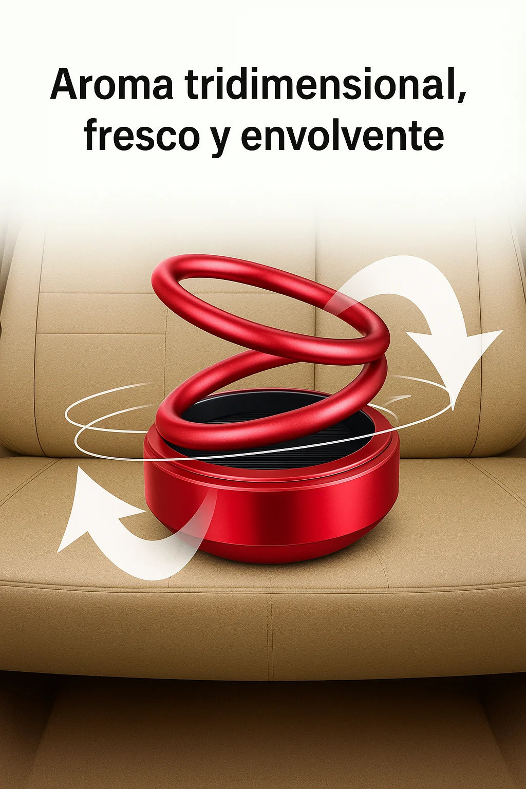 Car Gadget - Adorno de Aromaterapia de Carro de Suspensión de Doble Anillo Giratorio Solar