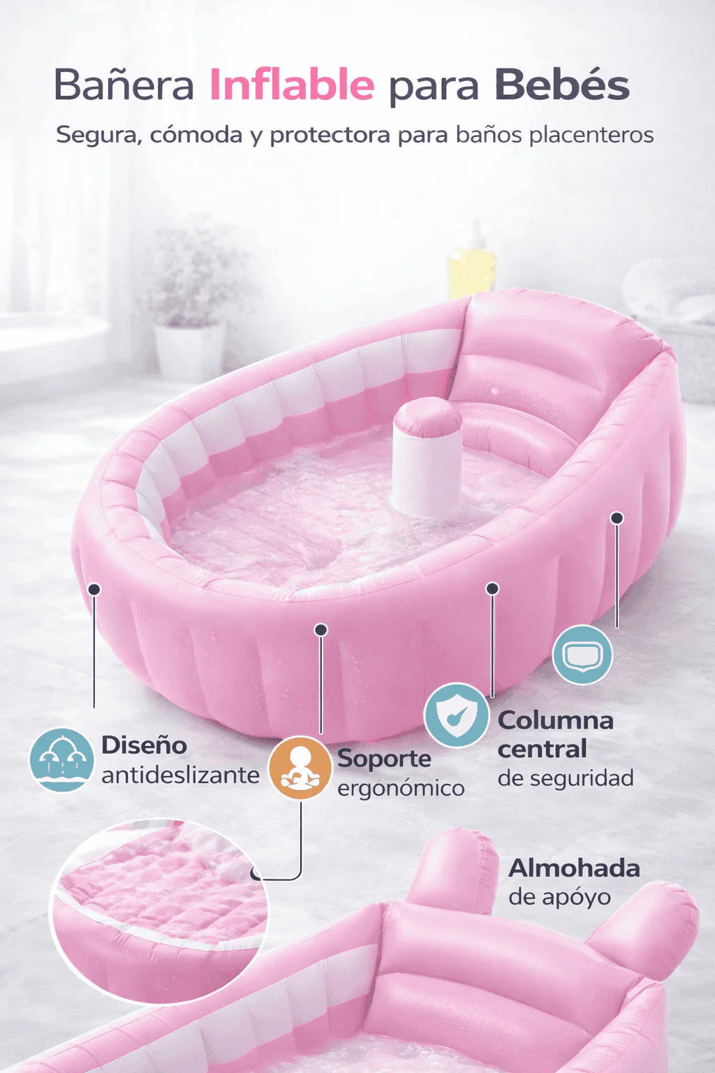 🛁 Bañera MiniPiscina Portátil para Bebé 🤩 | Envío Gratis + Paga en Casa ✨
