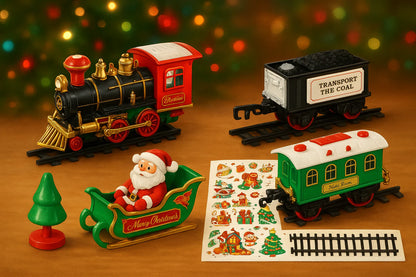 Tren Navideño y Trineo de Santa