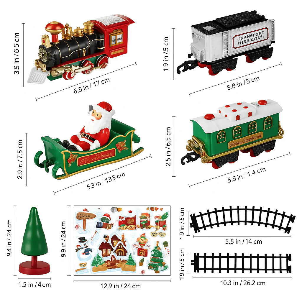 Tren Navideño y Trineo de Santa