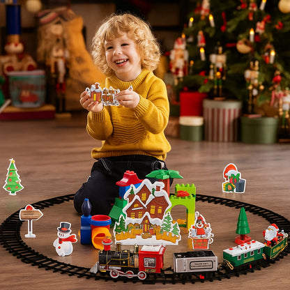 Tren Navideño y Trineo de Santa