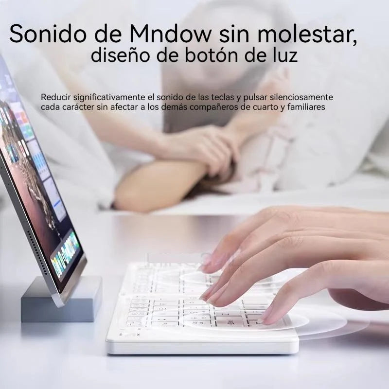 Teclado Doble Plegable | Mini Teclado Inalámbrico | Teclado Bluetooth Doble Plegable con Panel Táctil para Teléfono - Windows - Android - IOS | iPad