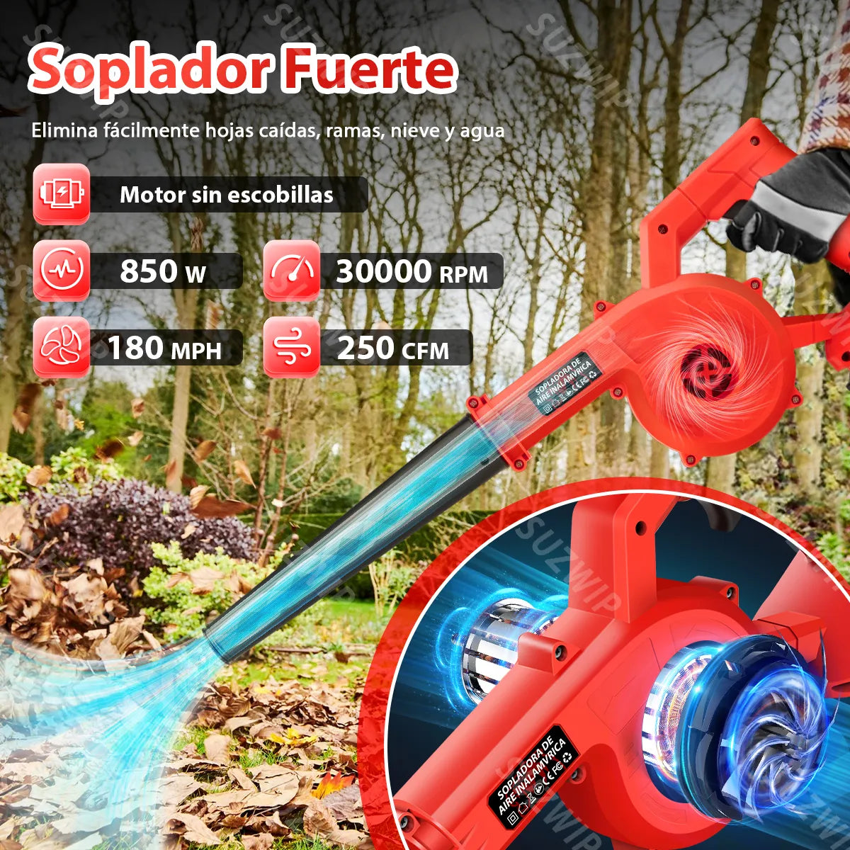 TurboBlast Pro X900™ | Potencia Industrial para Jardín y Hogar que Aspira y Sopla