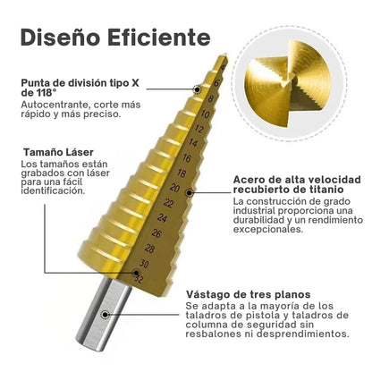 Juego de 6 Brocas HSS Recubiertas de Titanio