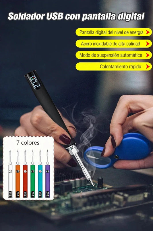 Nuevo Kit de Soldador USB Portátil con Temperatura Ajustable