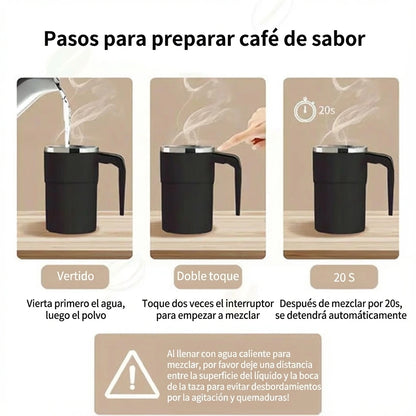Juego de tazas de café recargables con agitador magnético automático