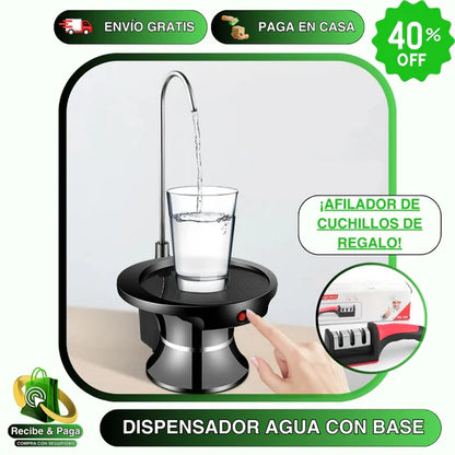 Dispensador Eléctrico de Agua con Plataforma + Afilador de Cuchillos de REGALO