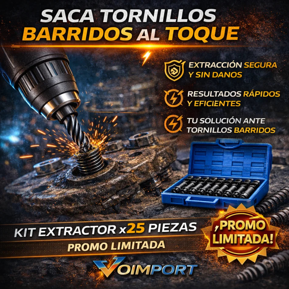 Kit Extractor de Tornillos x25 Piezas – Solución rápida y segura