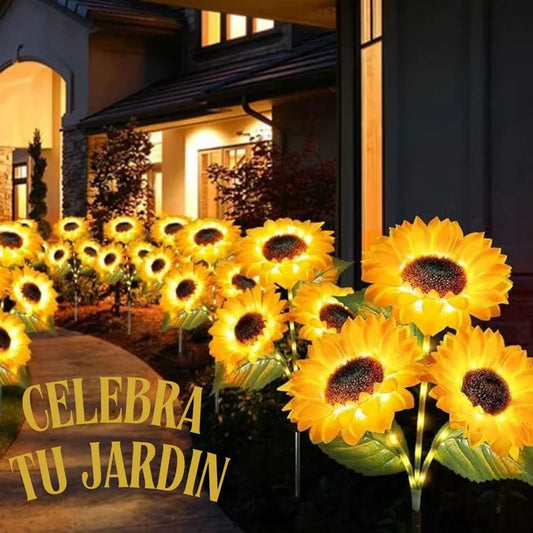 🌻Set de 6 Girasoles LED Solares – Iluminación de Jardín con Panel Solar✨