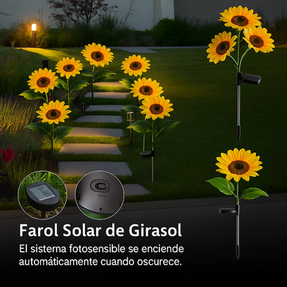 🌻Set de 6 Girasoles LED Solares – Iluminación de Jardín con Panel Solar✨