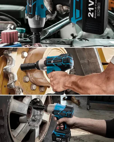 Llave De Impacto Eléctrica Con Batería De Litio Y Accesorios