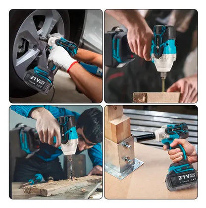 Llave De Impacto Eléctrica Con Batería De Litio Y Accesorios