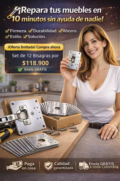 Set de 8 o 12 Bisagras de Alta Resistencia