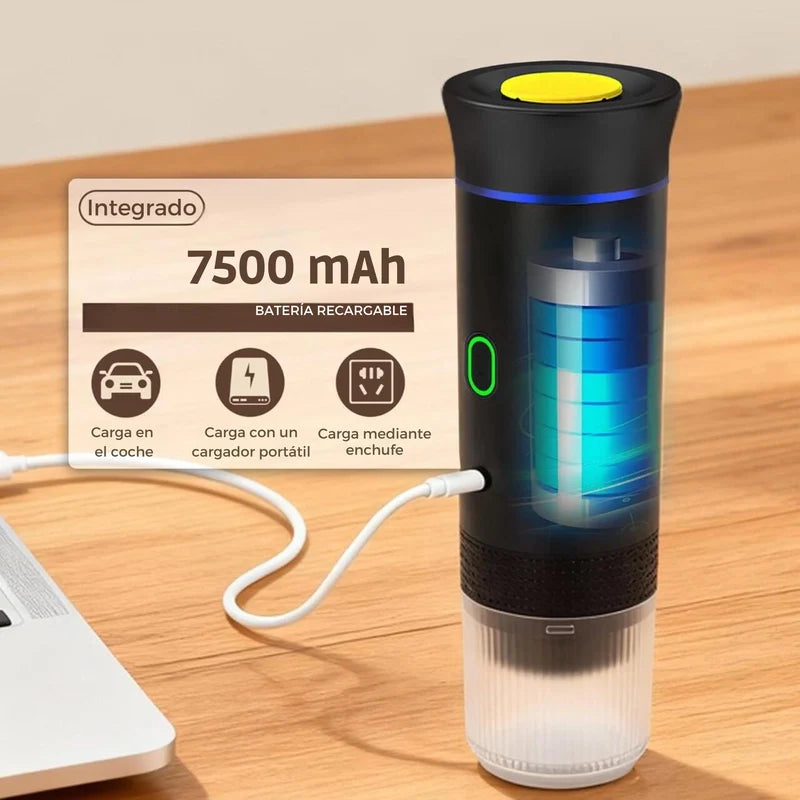 Kaffu Cafetera Portátil 3 en 1 – Máquina de Café Espresso Compacta y Recargable para Cápsulas, Café Molido e Instantáneo