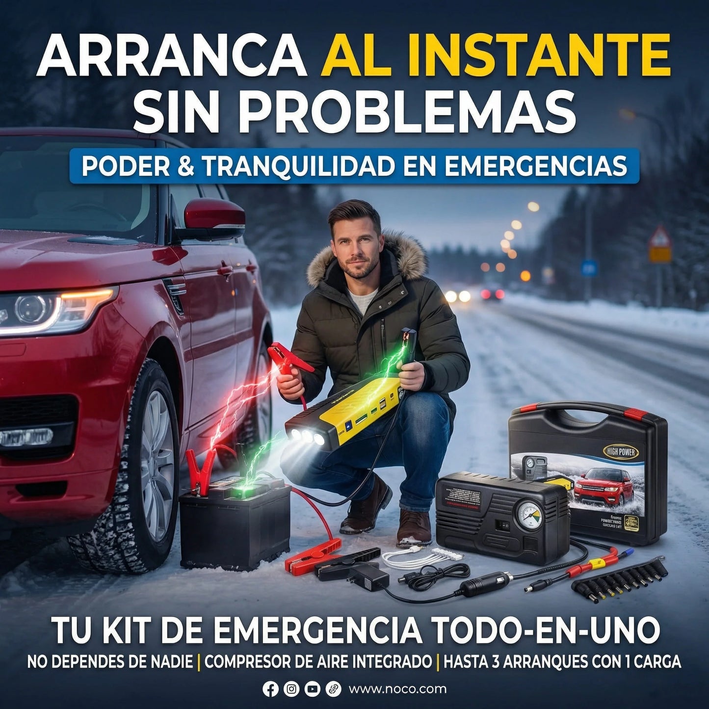 Set Partidor de Auto Cargador de Baterías