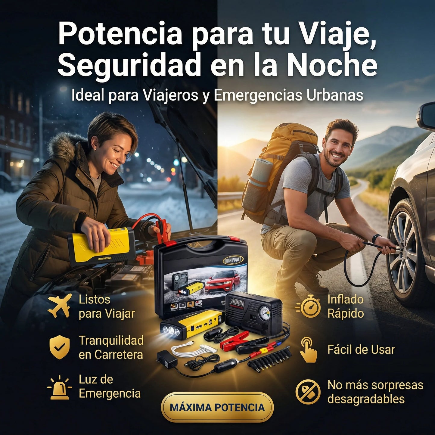 Set Partidor de Auto Cargador de Baterías