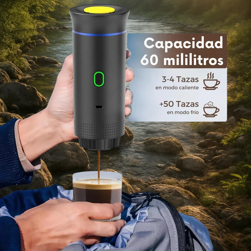 Kaffu Cafetera Portátil 3 en 1 – Máquina de Café Espresso Compacta y Recargable para Cápsulas, Café Molido e Instantáneo