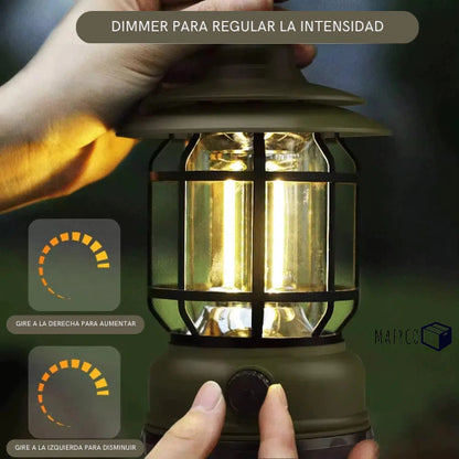 Faro de luz Led Vintage Recargable ideal para Camping y luz de emergencia