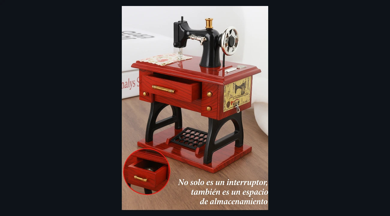 Nueva caja de música de máquina de coser retro, puede reproducir 20 tipos de música