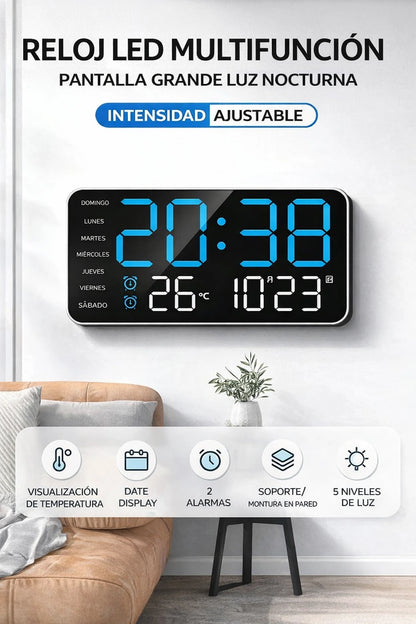 📢📢¡50% DE DESCUENTO! ⏰Reloj de pared digital LED decorativo multifuncional, el reloj digital ilimitado para el hogar noruego moderno