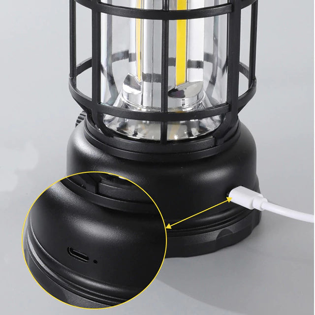 Faro de luz Led Vintage Recargable ideal para Camping y luz de emergencia